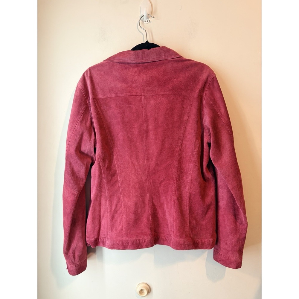 For Joseph Pink Suede Jacket Large Western Trucker Button Front Y2K Boho - Picture 3 of 3